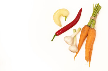 Vegetables isolated on white background