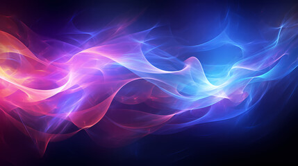 abstract neon background, unfocused curvy glowing lines, colorful fantastic wallpaper - AI generated.
