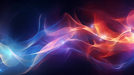 Obraz premium abstract neon background, unfocused curvy glowing lines, colorful fantastic wallpaper - AI generated.