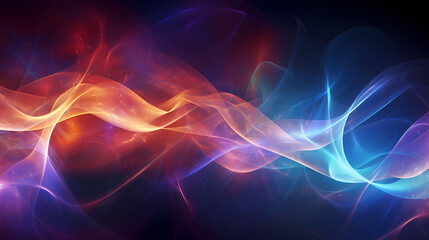 abstract neon background, unfocused curvy glowing lines, colorful fantastic wallpaper - AI generated.
