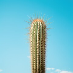 Naklejka premium a Cactus with a blue sky in a Nature-themed image in a JPG square format. Generative AI