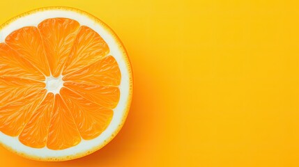 a horizontal format, Orange slice with trendy colored background for product photography and design, Design-themed, JPG. Generative AI