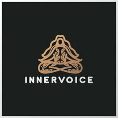 Yoga logo design, lotus position, lotus pose, meditation logo, miditation symdol, asana logo, woman logo, sacral symbol, yoga studio spiritual logo