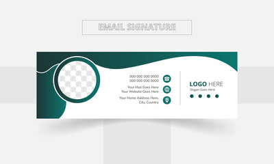 Modern Creative and minimalist business email signature template or email footer and personal social media cover Premium Vector