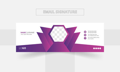 Modern Creative and minimalist business email signature template or email footer and personal social media cover Premium Vector