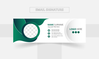 Modern Creative and minimalist business email signature template or email footer and personal social media cover Premium Vector