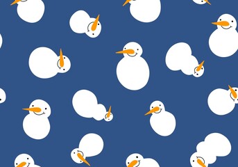 Christmas ice cartoon seamless snowman pattern for new year wrapping paper and fabrics and linens and kids clothes