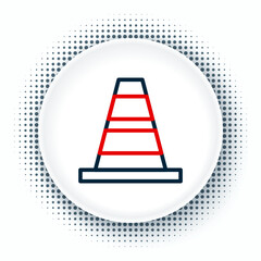 Line Traffic cone icon isolated on white background. Colorful outline concept. Vector