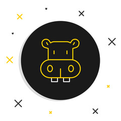 Line Hippo or Hippopotamus icon isolated on white background. Animal symbol. Colorful outline concept. Vector