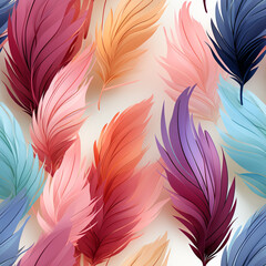 Fototapeta na wymiar boho seamless pattern with feathers