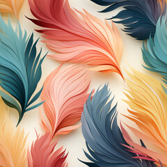 Fototapeta na wymiar boho seamless pattern with feathers