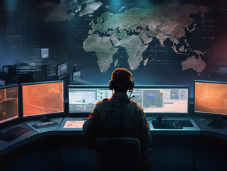 Soldier in Cyber Security Environment