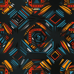 Fototapeta premium boho seamless pattern with symbols