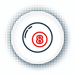 Line Billiard pool snooker ball icon isolated on white background. Colorful outline concept. Vector