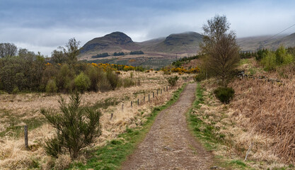 Fototapeta na wymiar The West Highland Way, Craigallian, Drumgoyne Hill, Garloch Hill, Craigallian Loch, 