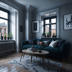Fototapeta na wymiar Scandinavian living room