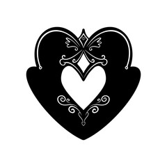 Heart doodle, Love, Vector Illustration.
