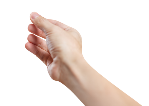 Hand holding something, cut out