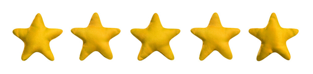 Five yellow stars cut out