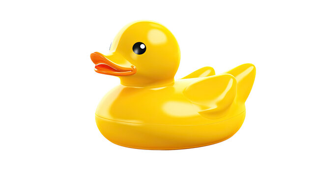 a cute Rubber Ducky 3d, fun summer toy Fun-themed, photorealistic illustrations in a PNG, cutout, and isolated. Generative AI