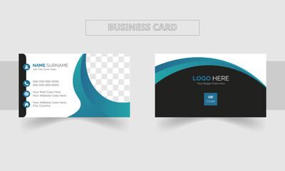 Modern Double-sided creative business card and  name card,horizontal simple clean template vector design, layout in rectangle size