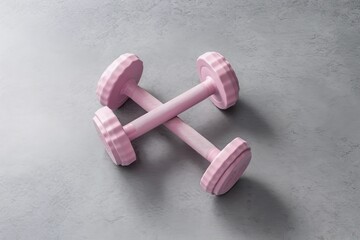 pink dumb bells suggesting female sports club, generative ai