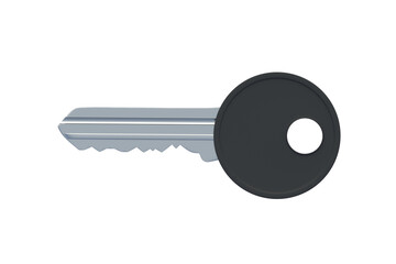 Key isolated on white background. Top view. 3d render