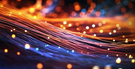 Fiber optic technology background material, generated by AI