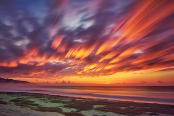 Fototapeta na wymiar beautiful sunset fire cloud scenery