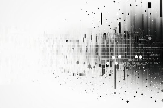Black and white big data information flow material, generated by AI