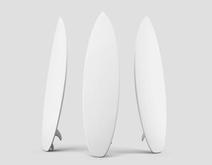 summer sport surfing board surfboard longboard realistic mockup design template set front view 3d rendering illustration isolated
