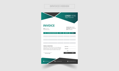 Modern, Creative and Minimal Corporate Business Invoice design template vector illustration bill form price invoice. Creative invoice template vector. business stationery design payment agreement