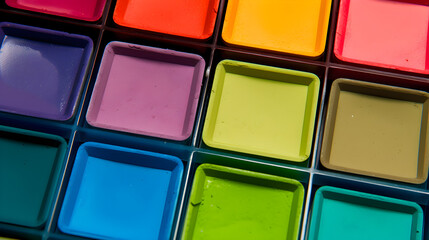 Colorful paint palette. Generative AI	