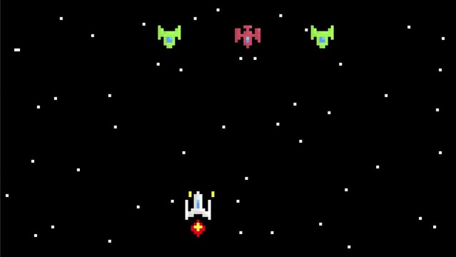 レトロなピクセルシューティングゲーム