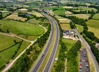 Aerial view of Roads and Infrastructure at Newry City Bypass County Down Northern Ireland