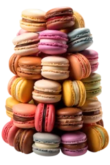 Fotobehang Macarons colorful macarons on a transparent background