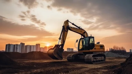 Peel and stick wall murals Tractor A working excavator