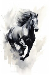 Naklejka na ściany i meble ink running horse