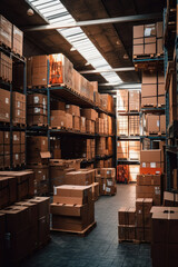 Obraz premium A small warehouse filled with goods