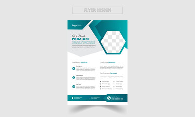 creative and modern medical and healthcare cover a4 template design and flat icons for a report and medical brochure design, flyer, leaflets decoration for printing and presentation vector. 