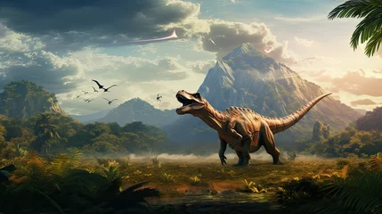 Foto op Plexiglas Dinosaurus Tyrannosaurus dinosaur 3d render. AI generated art illustration. 