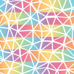 Colorful Rainbow Triangle Abstract Geometric Seamless Vector Repeat Pattern