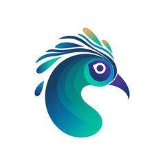 Peacock vector logo design template. Peacock bird icon.