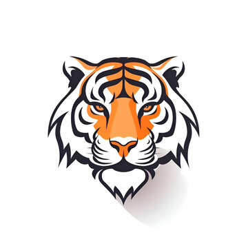 Tiger head mascot logo template vector illustration icon element isolated on white background