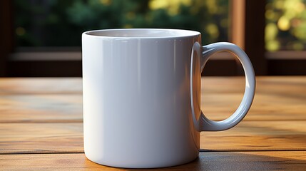 A plain white ceramic mug mock up. Generative AI. 