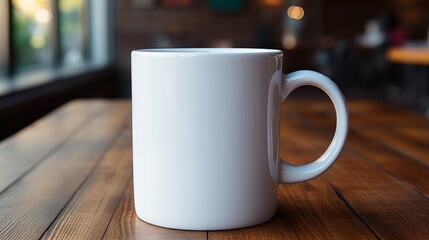 A plain white ceramic mug mock up. Generative AI.  - Powered by Adobe