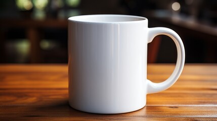 A plain white ceramic mug mock up. Generative AI. 