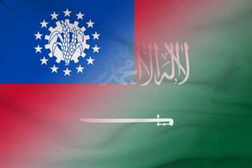 Myanmar and Saudi Arabia government flag transborder relations SAU MMR