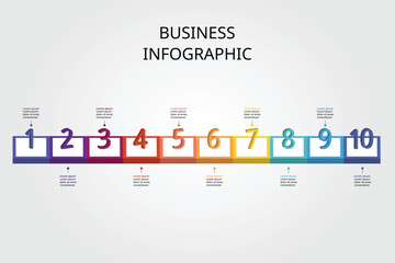 square chart template for infographic for presentation for 10 element