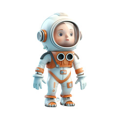 Obraz na płótnie Canvas 3D rendering of a little astronaut isolated on white background with shadow